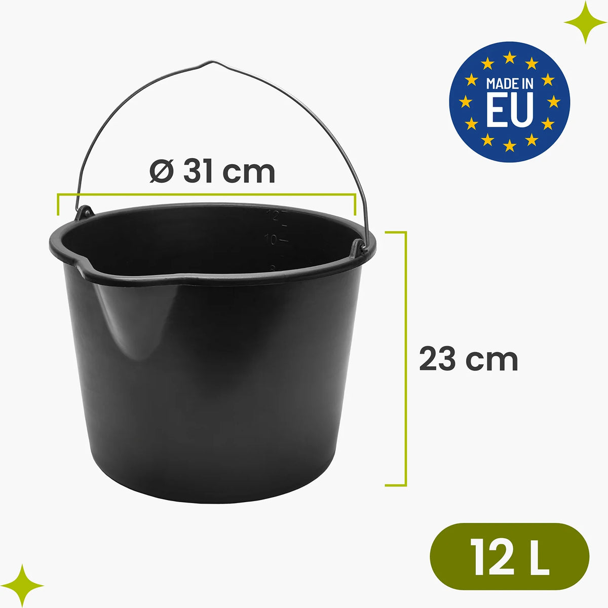 #Farbe_Schwarz#Größe_12 L mit Ausguss