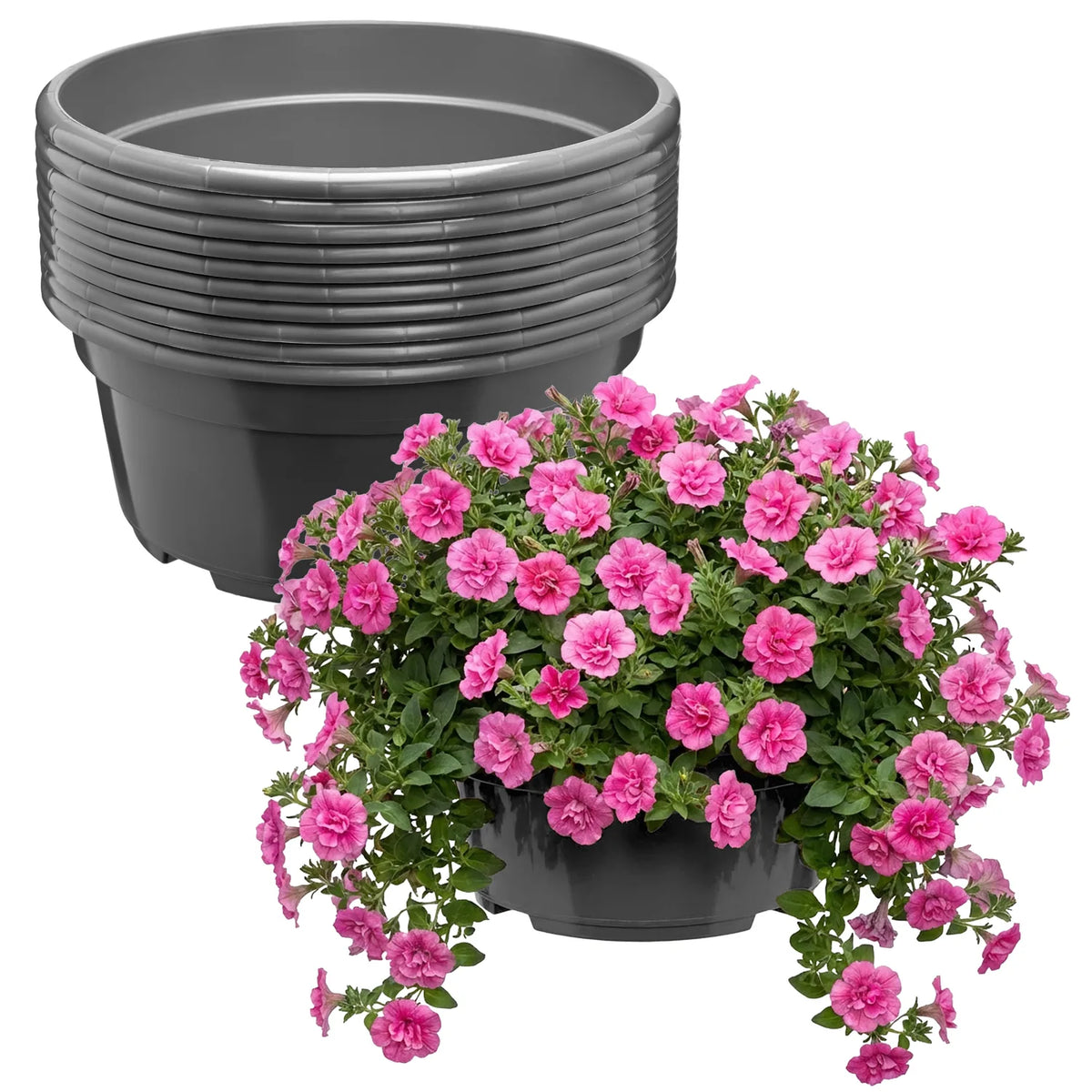 #Größe_Ø25 x 11,5 cm (4,7L)#Set_10 Töpfe#Farbe_Anthrazit