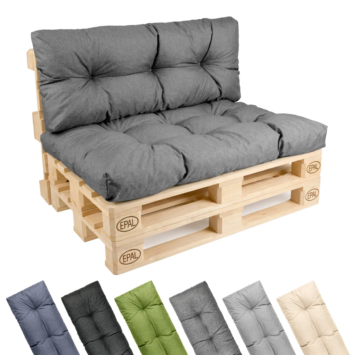 #Farbe_Graphit#Kissenart_Set Sitzkissen + Rückenkissen