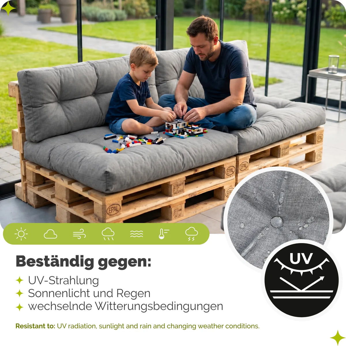 #Farbe_Graphit#Kissenart_Set Sitzkissen + Rückenkissen