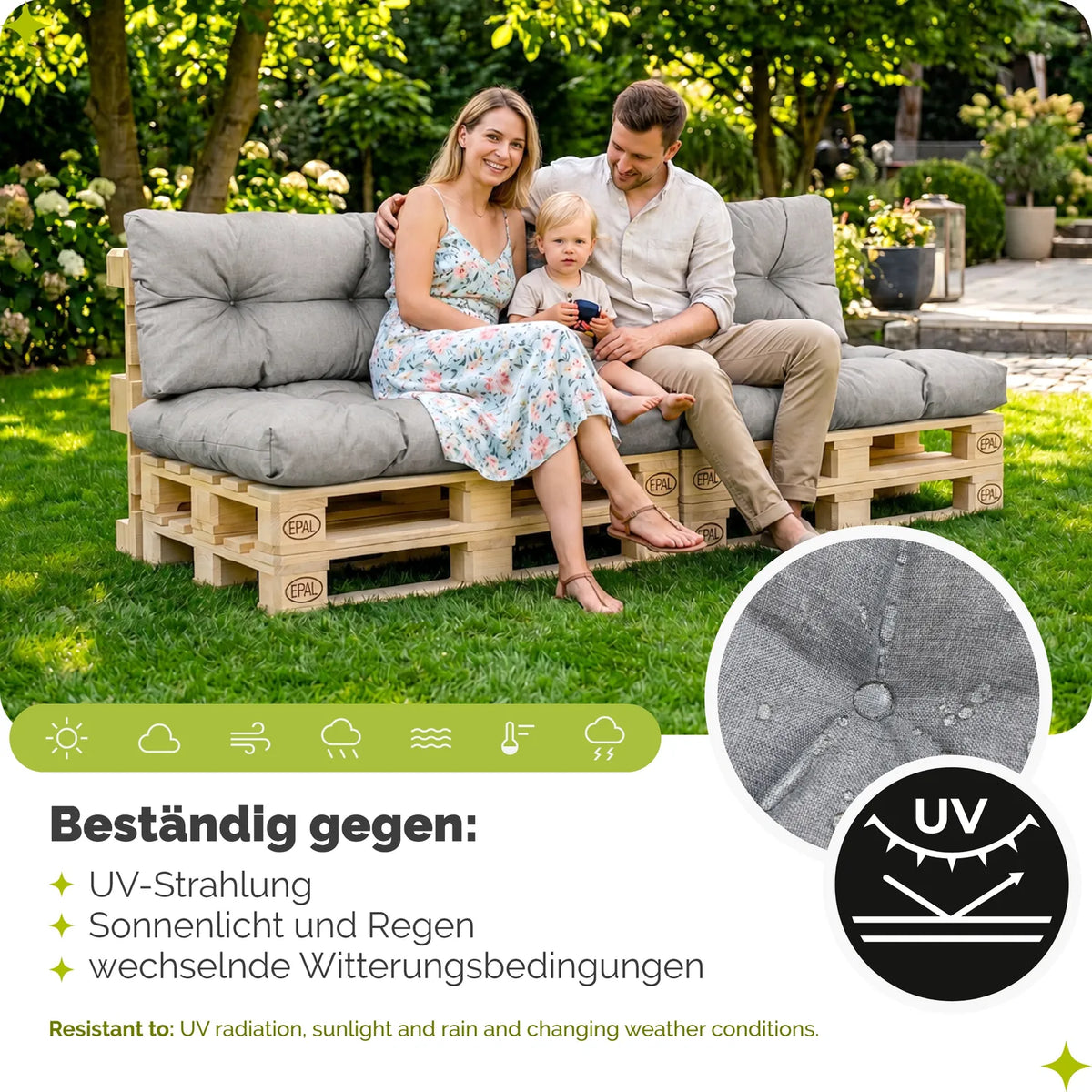 #Farbe_Hellgrau#Kissenart_Set Sitzkissen + Rückenkissen