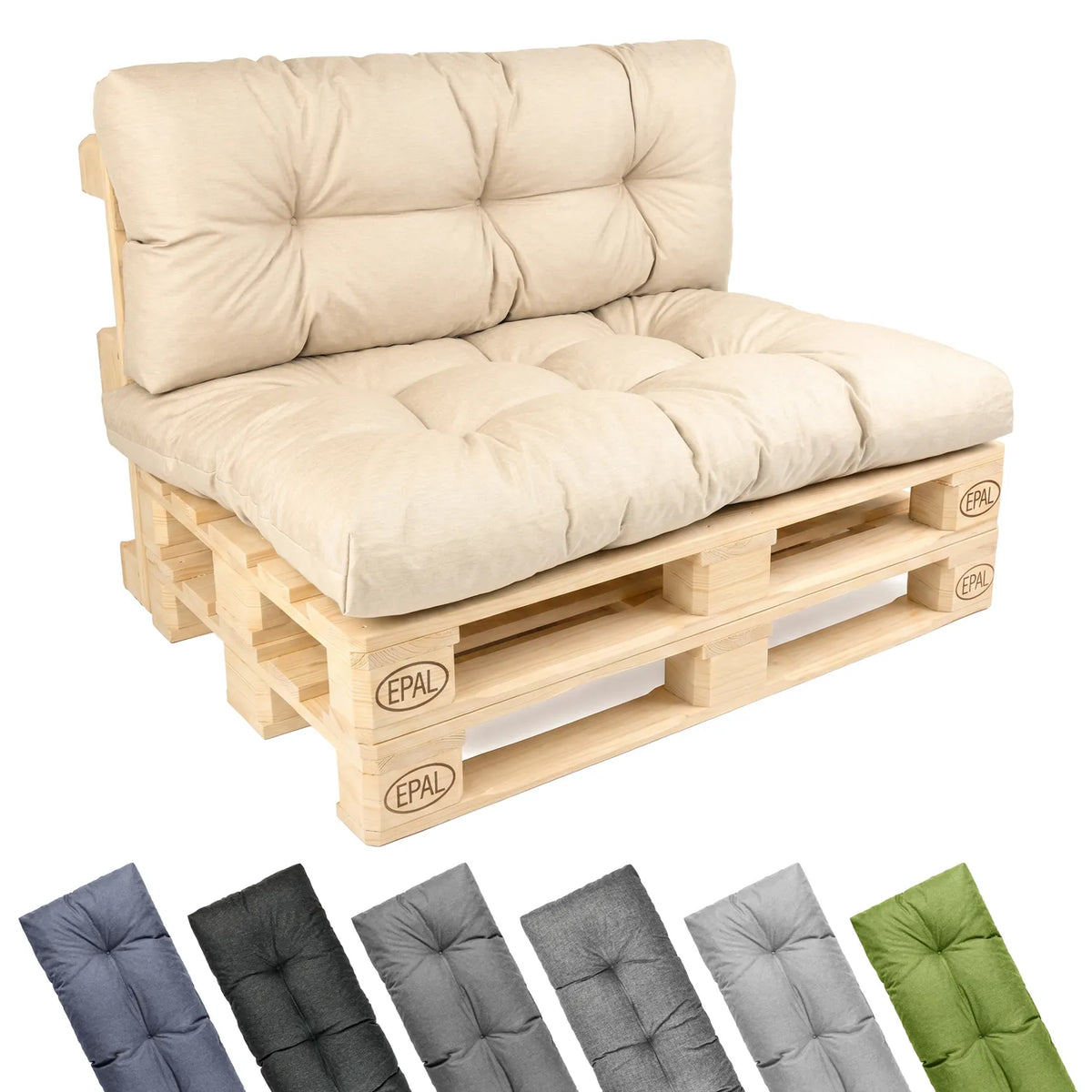 #Farbe_Cappuccino#Kissenart_Set Sitzkissen + Rückenkissen