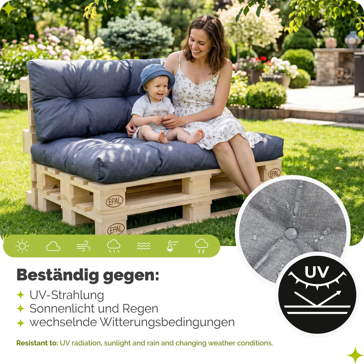 #Farbe_Marineblau#Kissenart_Set Sitzkissen + Rückenkissen