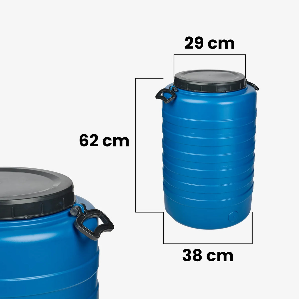 Weithalsfass 60 L HDPE Futtertonne mit Schraubdeckel Blau GD-0186