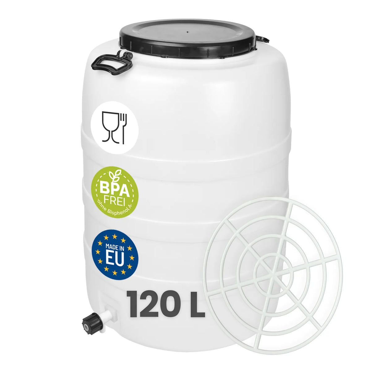 #Kapazität_120 L (mit Hahn und Pressring)