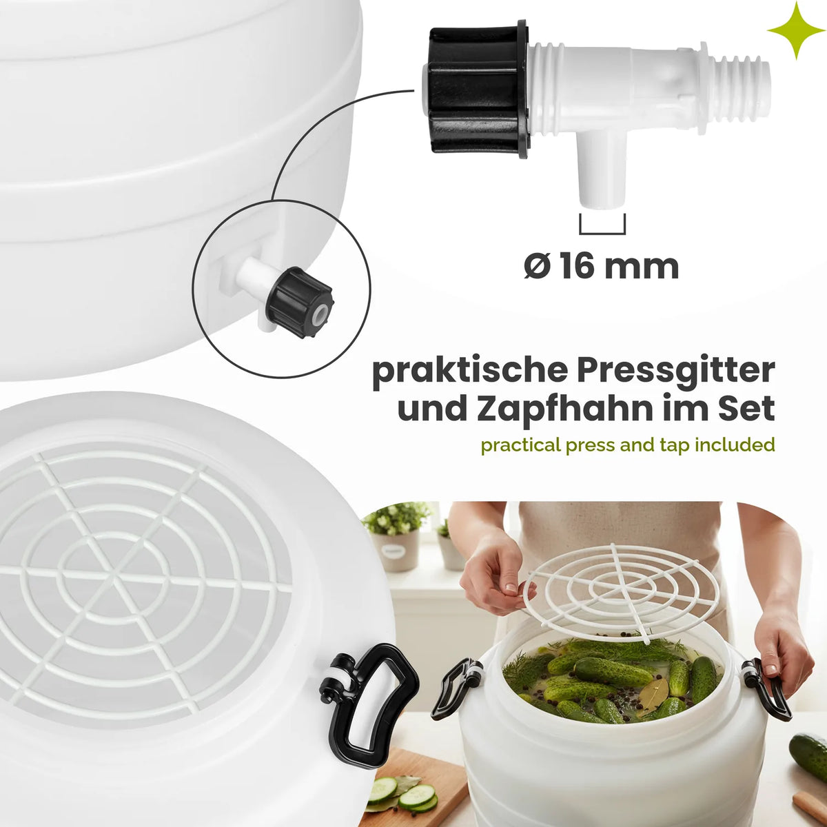 #Kapazität_160 L (mit Hahn und Pressring)