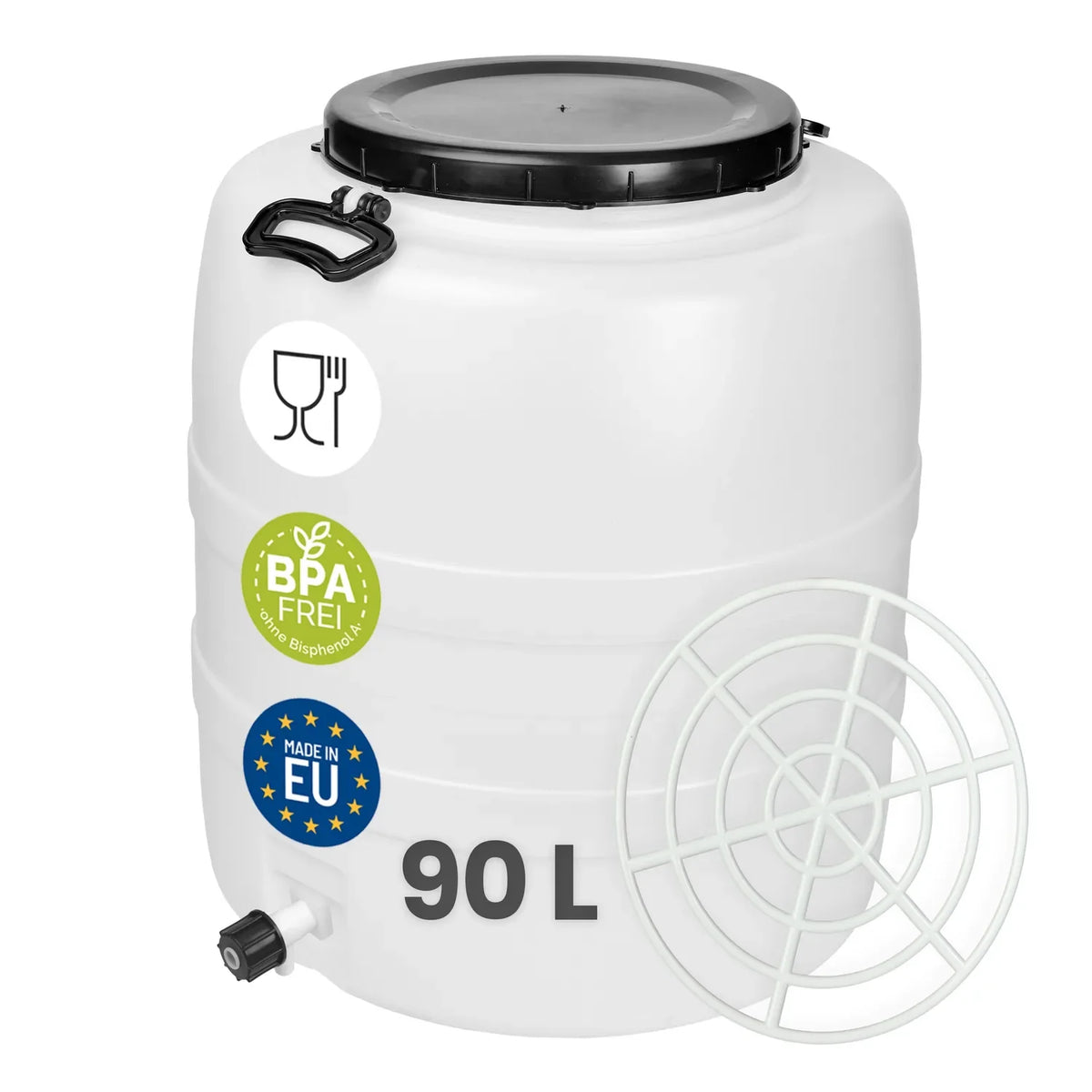#Kapazität_90 L (mit Hahn und Pressring)