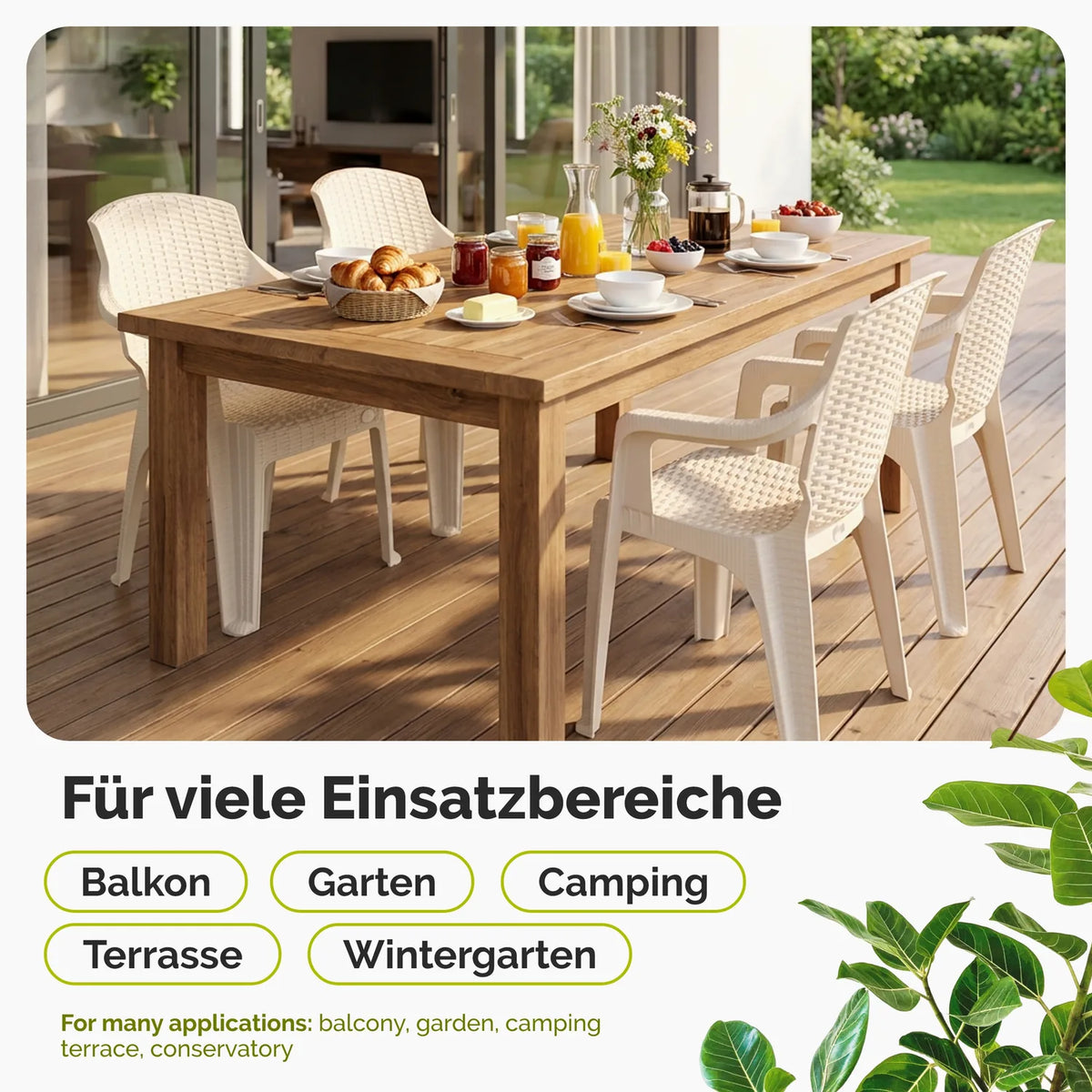 Kunststoff Gartenstühle stapelbar Balkonstühle in Rattan-Optik GD-0254
