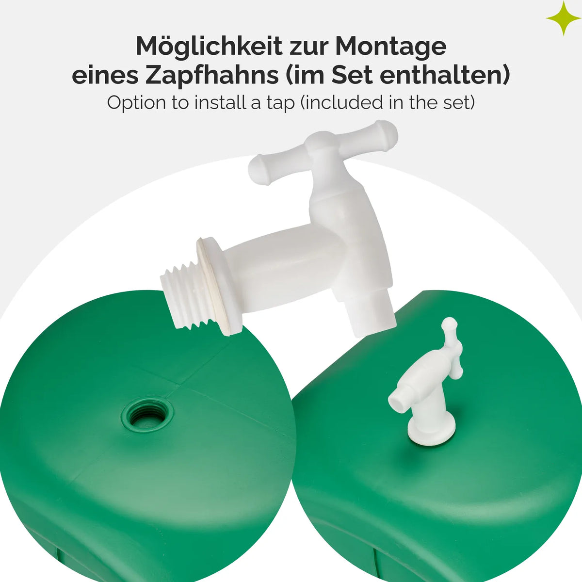#Farbe_Grün mit Hahn#Kapazität_40 L