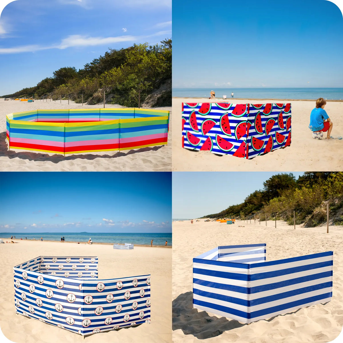 Strand Sichtschutz 10m lang mit Gummihammer GAEX001