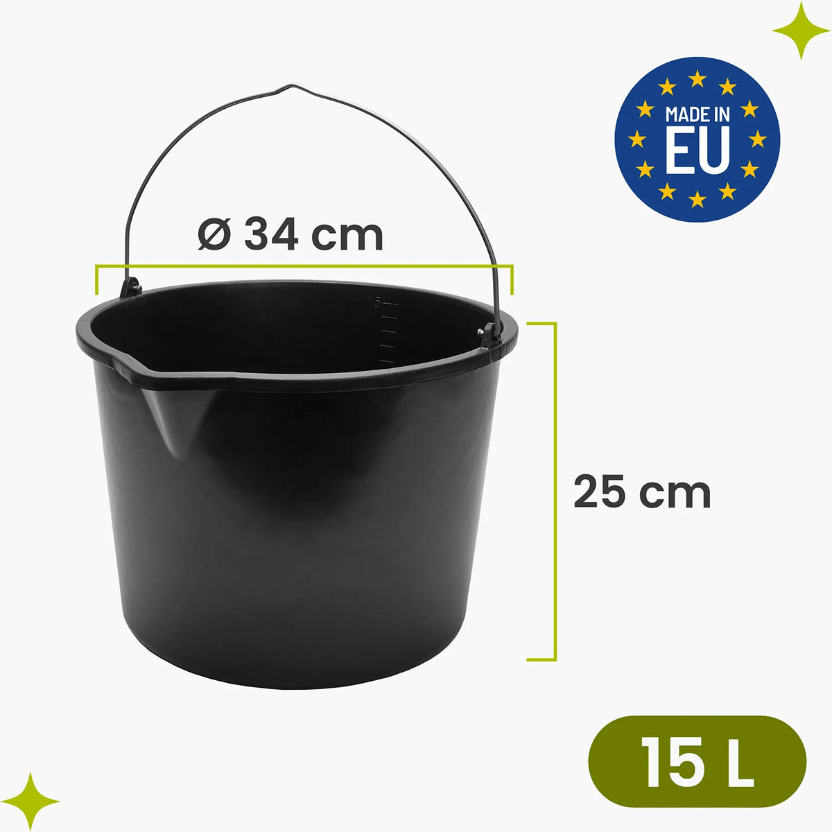 #Farbe_Schwarz#Größe_15 L mit Ausguss