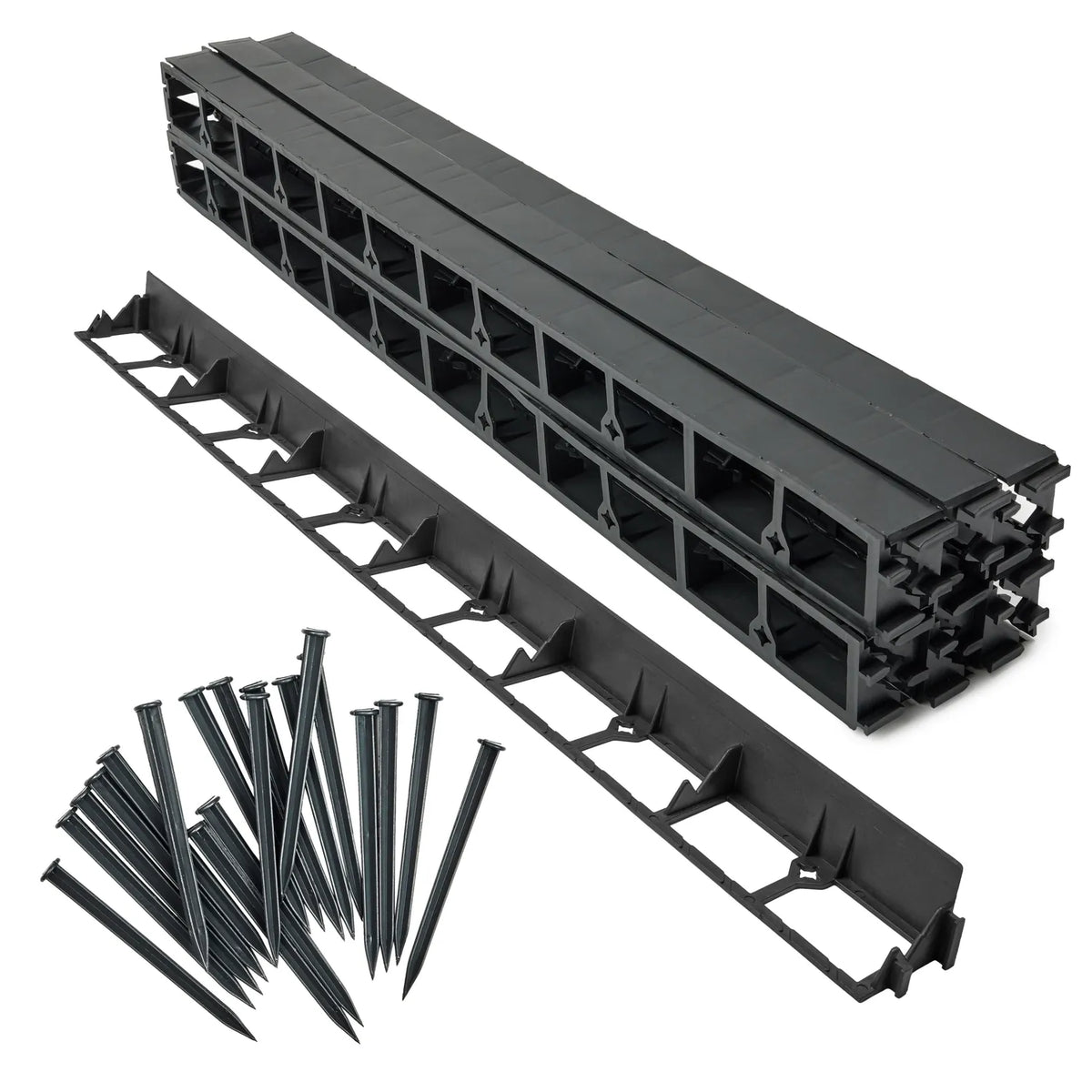 #Farbe_Schwarz#Größe_12 m x 5,8 cm mit 50 Befestigungsnägel#Menge_12 Stück