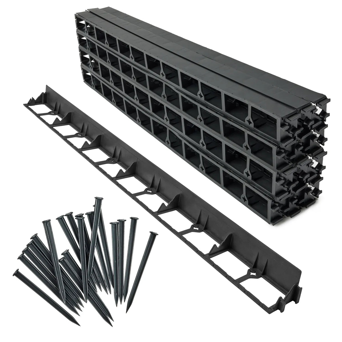 #Farbe_Schwarz#Größe_24 m x 5,8 cm mit 100 Befestigungsnägel#Menge_24 Stück