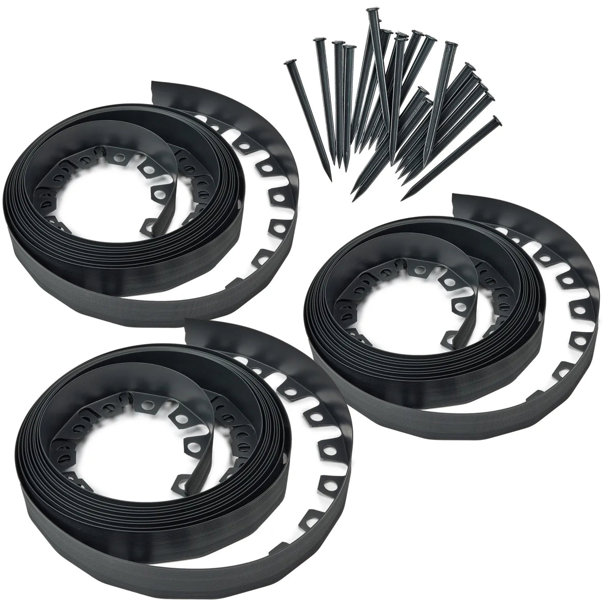 #Farbe_Schwarz#Größe_30 m x 6 cm mit 60 Befestigungsnägel
