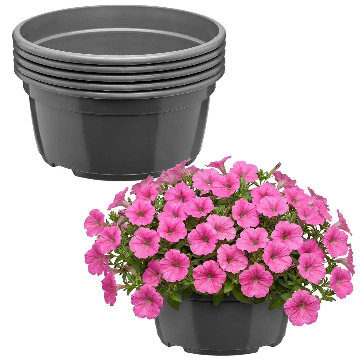 #Größe_Ø 19 x 9,5 cm (2,2L)#Set_5 Töpfe#Farbe_Anthrazit