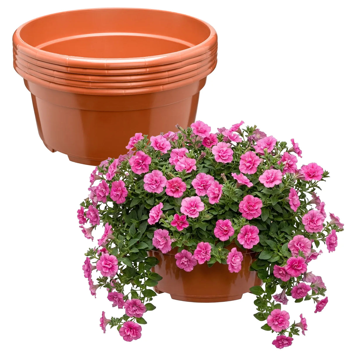 #Größe_Ø25 x 11,5 cm (4,7L)#Set_5 Töpfe#Farbe_Terrakotta