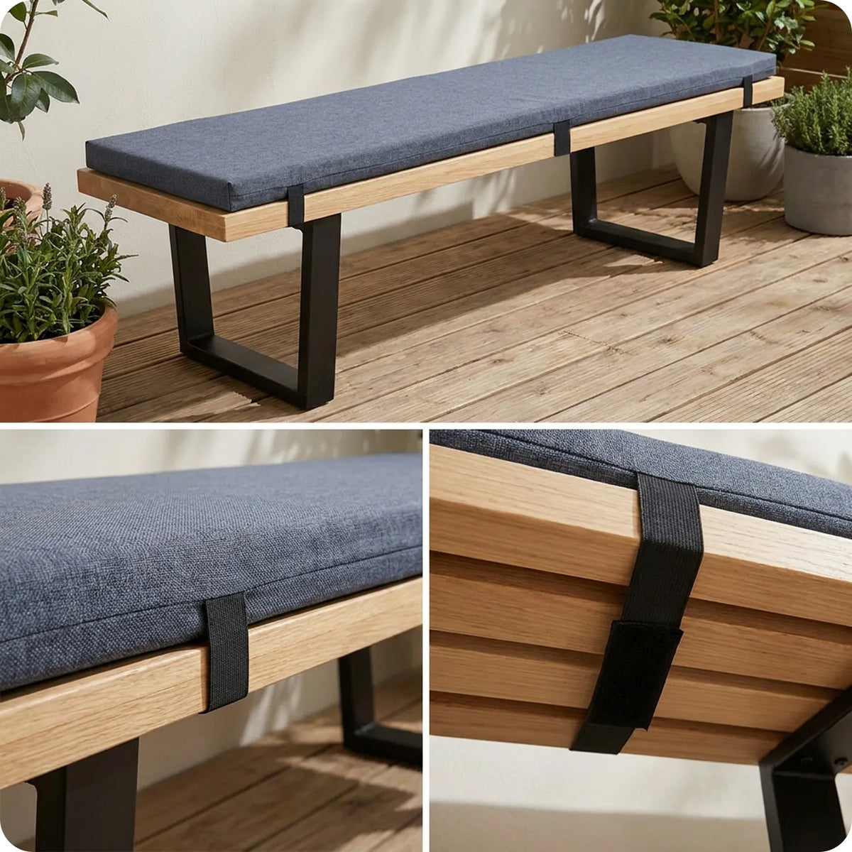 Bankauflage Outdoor 4 cm für Gartenbank 100–200 cm GD-0220