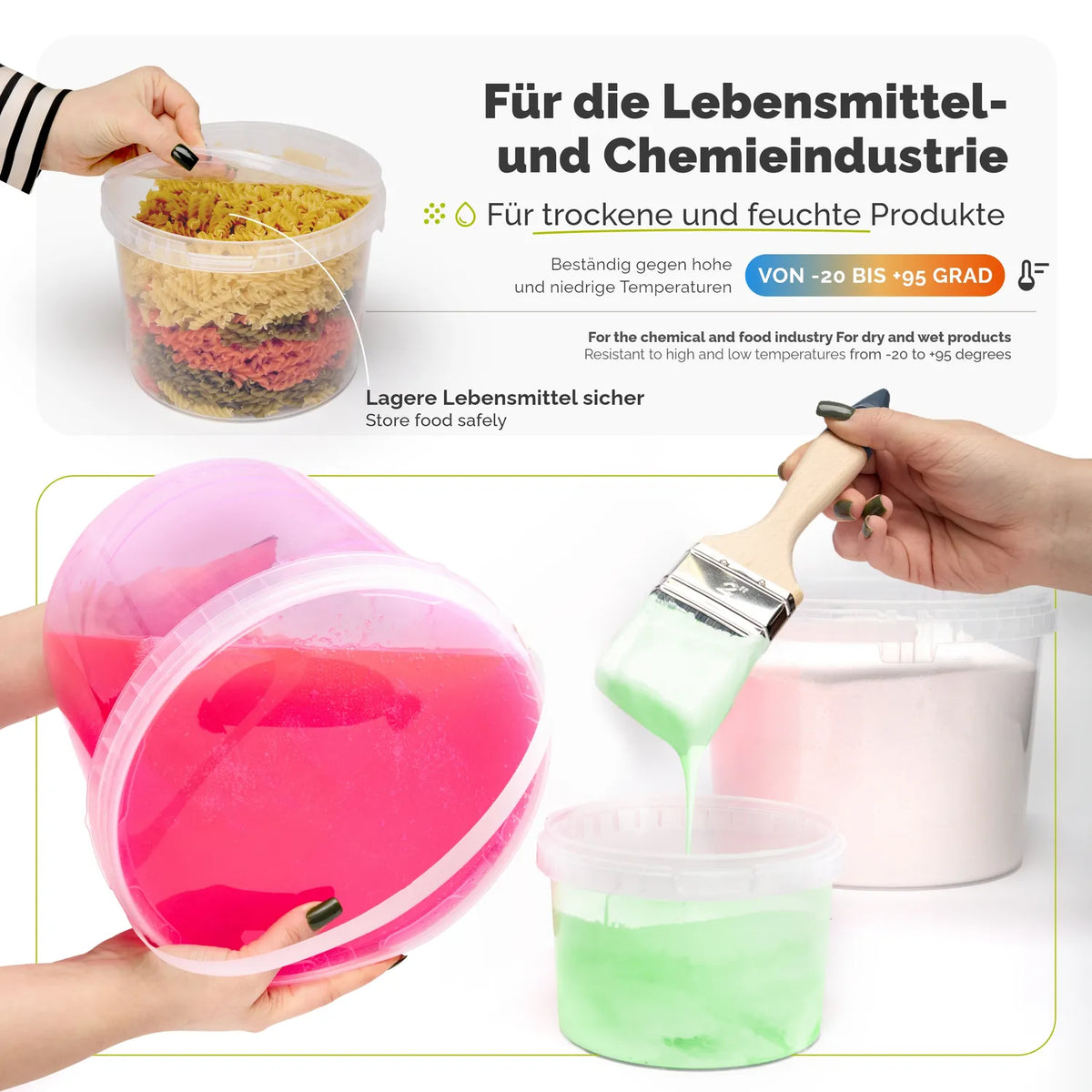 Eimer mit Deckel 0,5 bis 30 L Transparent GD-0072