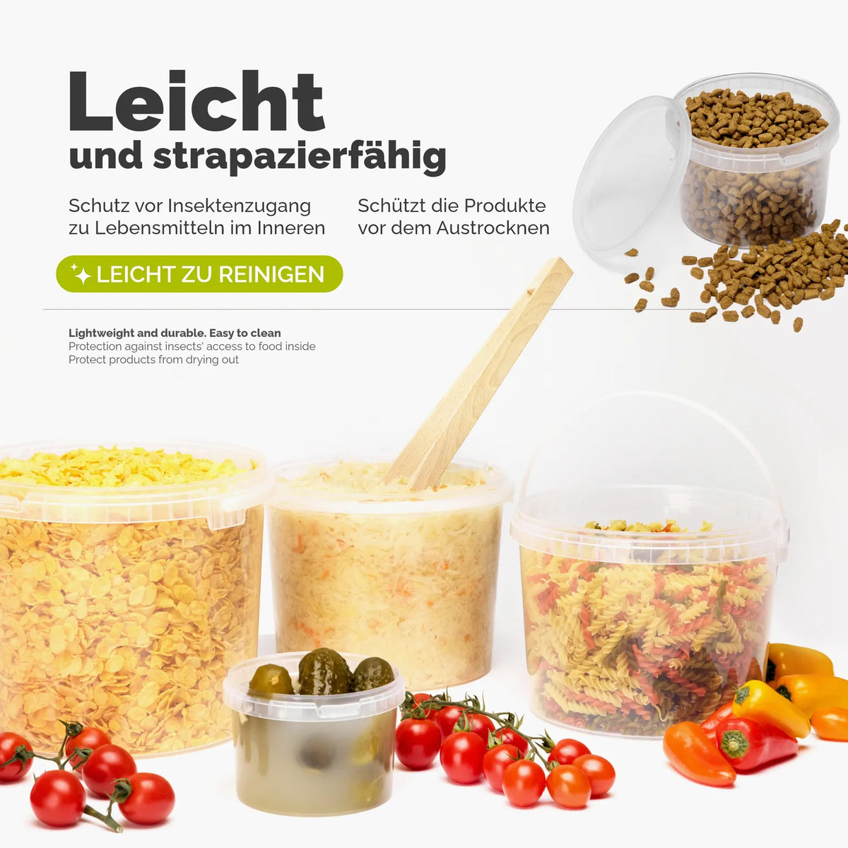 Eimer mit Deckel 0,5 bis 30 L Transparent GD-0072