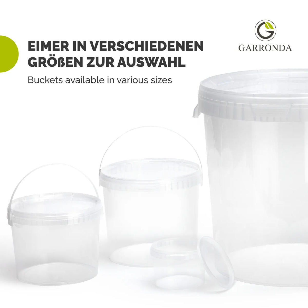 Eimer mit Deckel 0,5 bis 30 L Transparent GD-0072