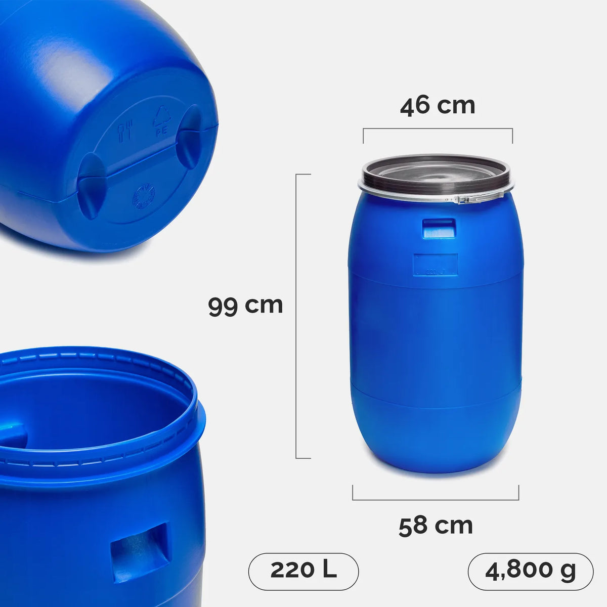 #Farbe_Blau#Kapazität_220 L