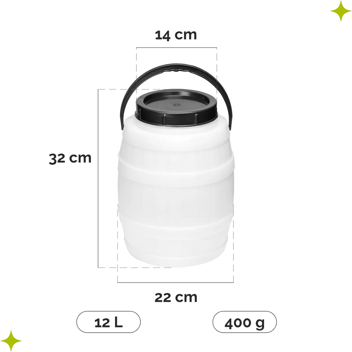 #Farbe_Weiß#Kapazität_12 L