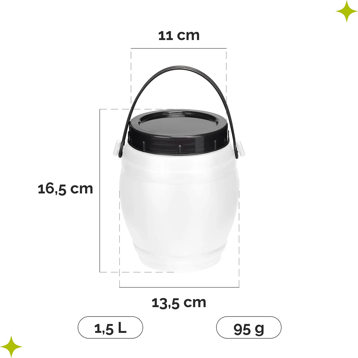 #Farbe_Weiß#Kapazität_1.5 L
