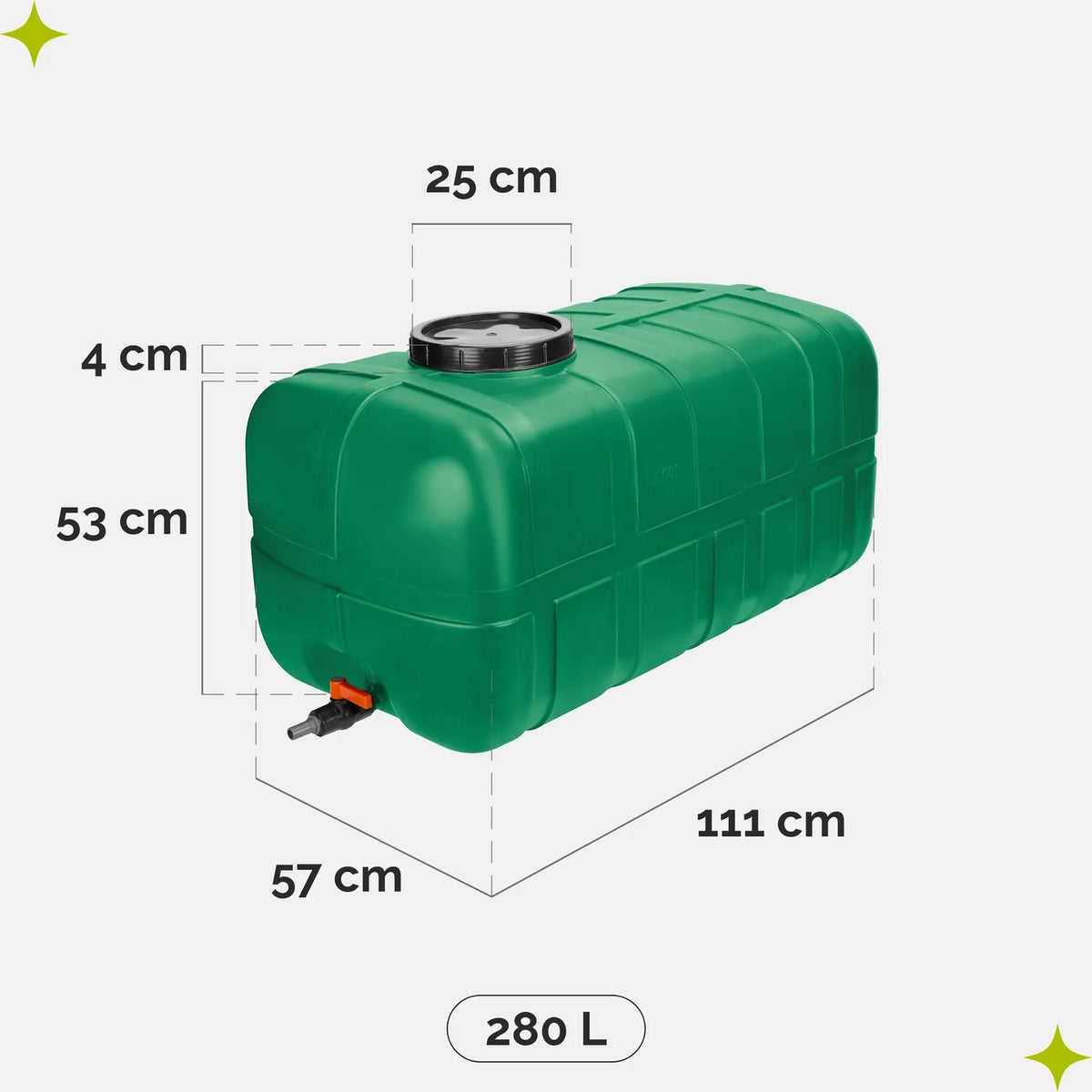 #Farbe_Grün#Kapazität_280 L