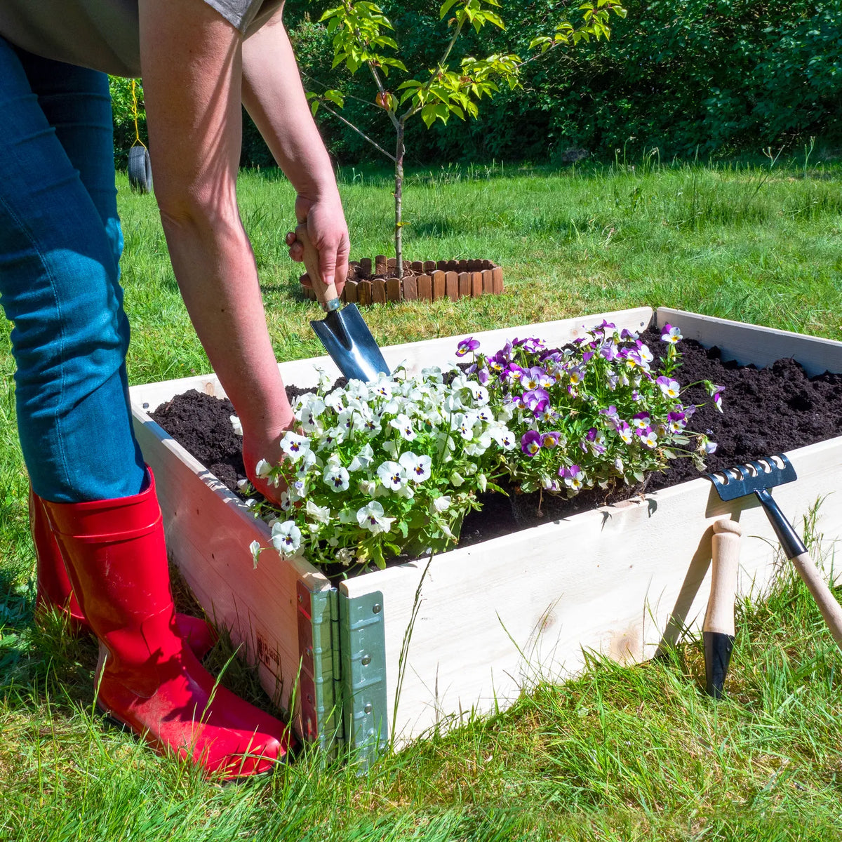 Kleine Handharke 6 Zähne für den Garten Kleine Harke aus Metall Blumenrechen Mini Harke GD-0003
